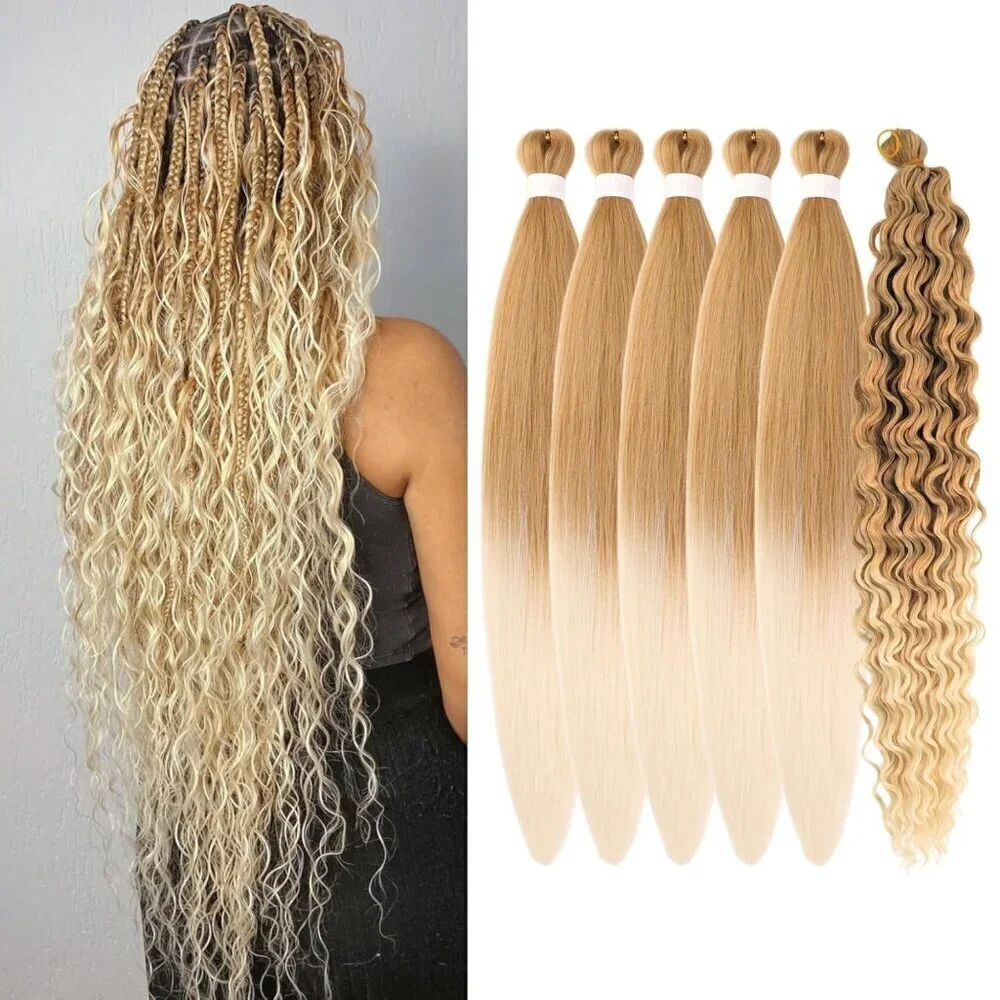 Blonde Braiding Hair Boho Hair for Braiding Synthetic Deep Wave Boho Braids Hair